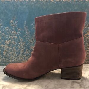 J. Jill Red Suede Nubuck Ankle Boots